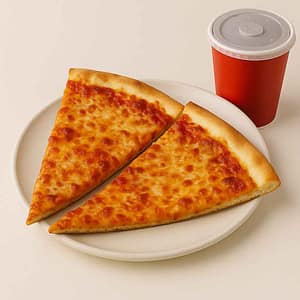 2 Slices Cheese Pizza & Drinks